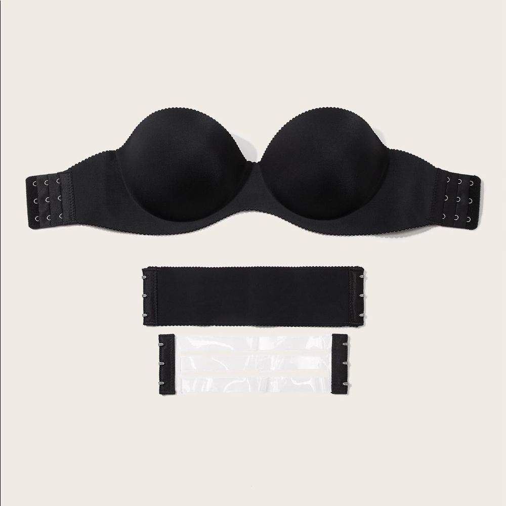 Bandeau bra with clear strap